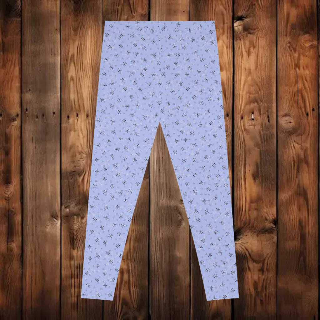 Periwinkle Blue Snowflake Leggings