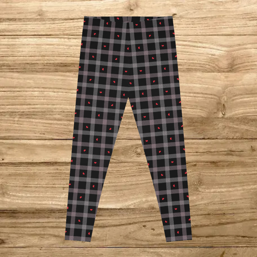 Plaid Heart Leggings