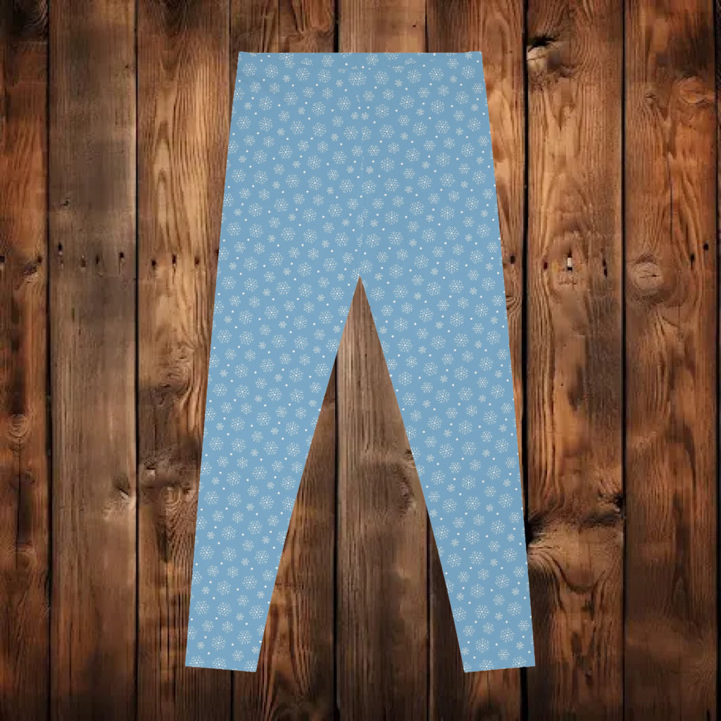 Blue Snowflake Leggings