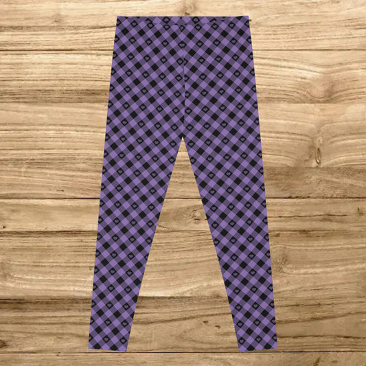Purple Heart Plaid Leggings