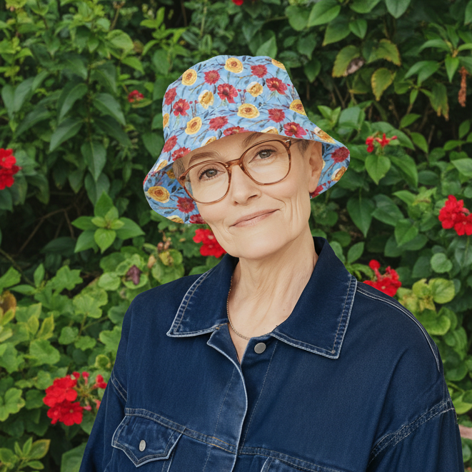 Floral Blue Bucket Hat