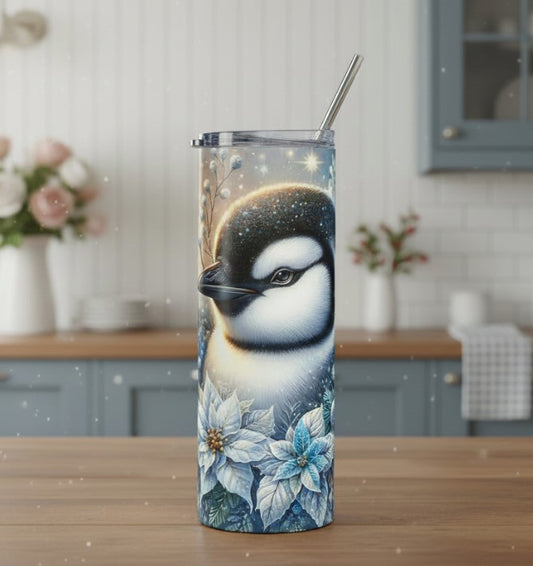Penguin Winter Floral 20oz Skinny Tumbler with Straw