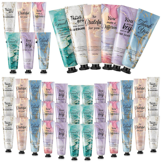 36Pcs Mini Body Lotion Bulk Christmas Stocking Stuffers Inspirational Employee Appreciation Team Gifts for Women Travel Size Dry Skin Hand Cream Lotion for Teachers Day Christmas Staff Coworker Women