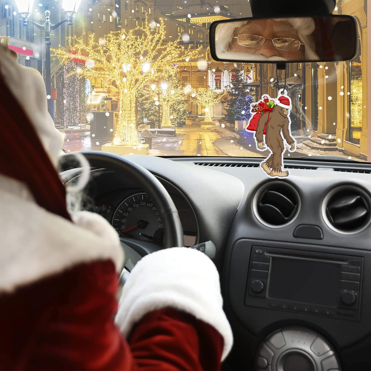 6 Pcs Air Freshener Christmas Foot Sasquatch Gifts Funny Hanging Car Air Freshener for Women Men Automotive Accessories, Pine Scent, 3.15 Inches, 3 Styles