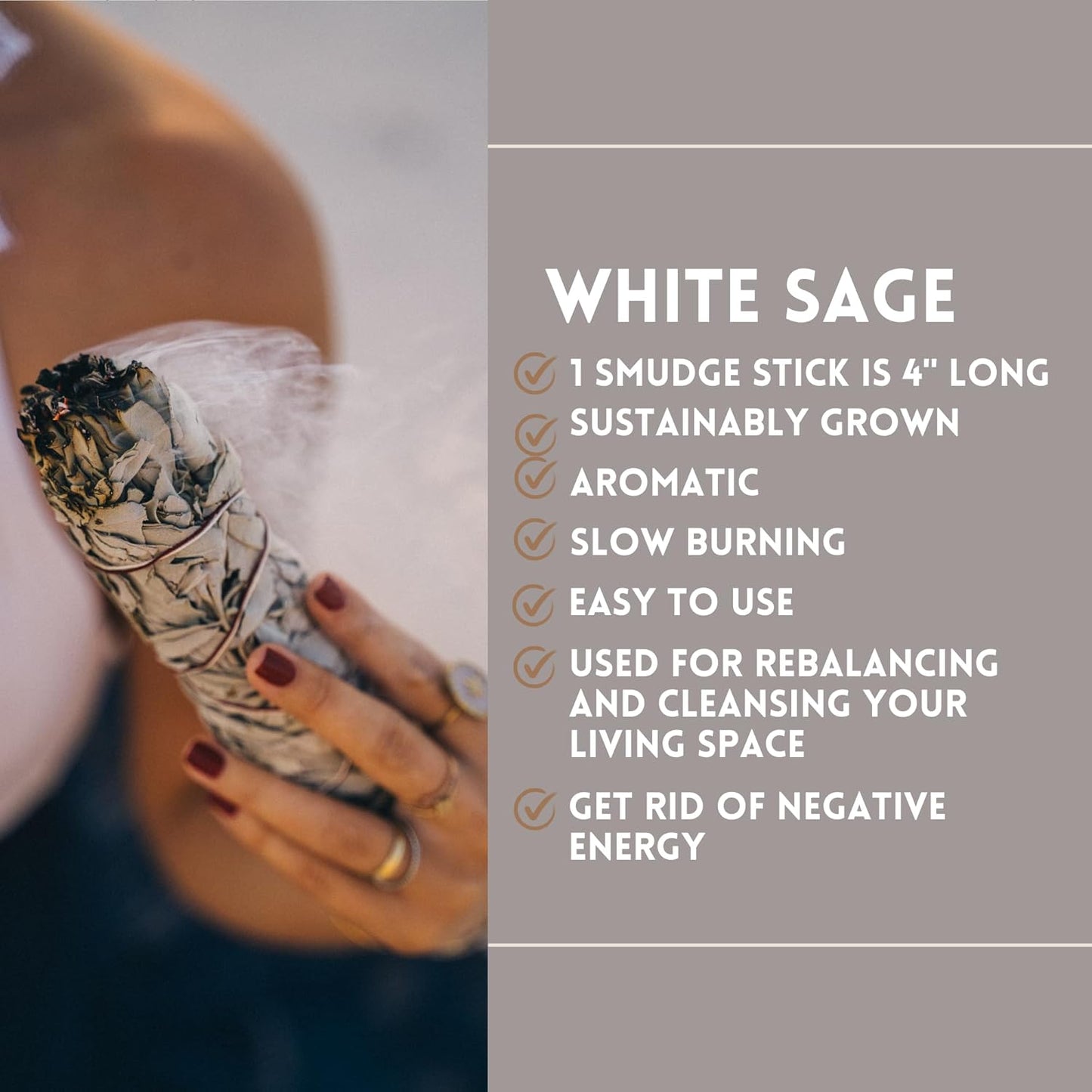 Ancient VEDA Organic Smudge Kit – California White Sage, Palo Santo, Sweetgrass, Abalone Shell, Feather & Smudge Guide | Smudging Kit for Home Energy Cleansing, Meditation, (Healer'S Kit, White Sage)