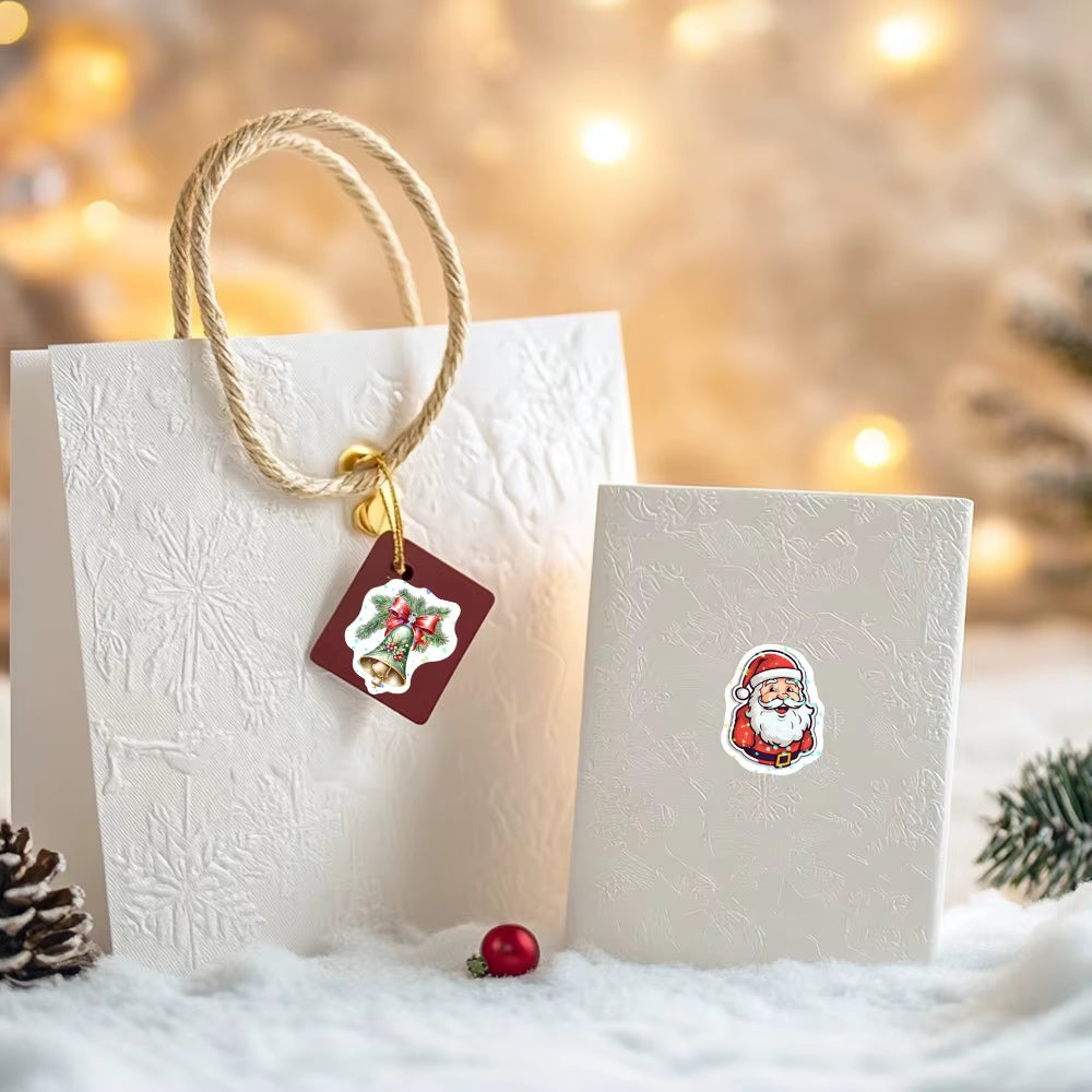 500Pcs Laser Cartoon Christmas Stickers Christmas Gift Wrapping Label Sticker Reward Stickers Scrapbook Stationery,1"