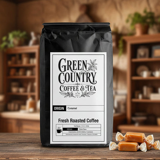 Green Country Gifts Caramel Coffee with sweet buttery caramel flavor