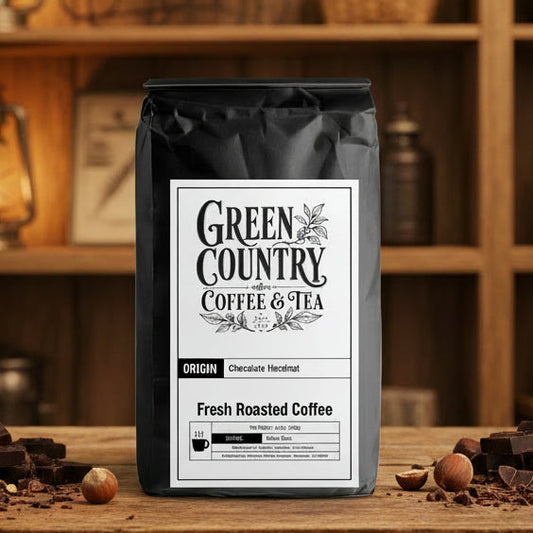 Green Country Gifts Chocolate Hazelnut Coffee with rich chocolate and nutty hazelnut flavor