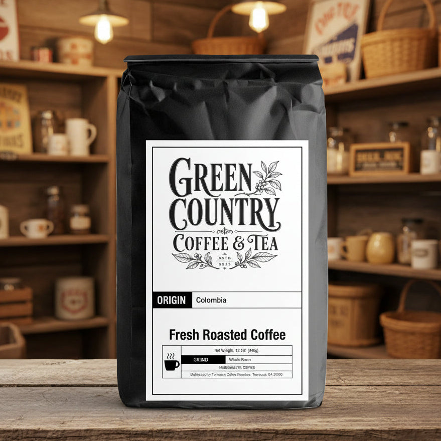 Colombia medium roast single-origin coffee from Green Country Coffee & Tea