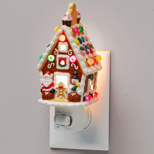 Lighted Gingerbread Holiday Accents - Camper Night Light