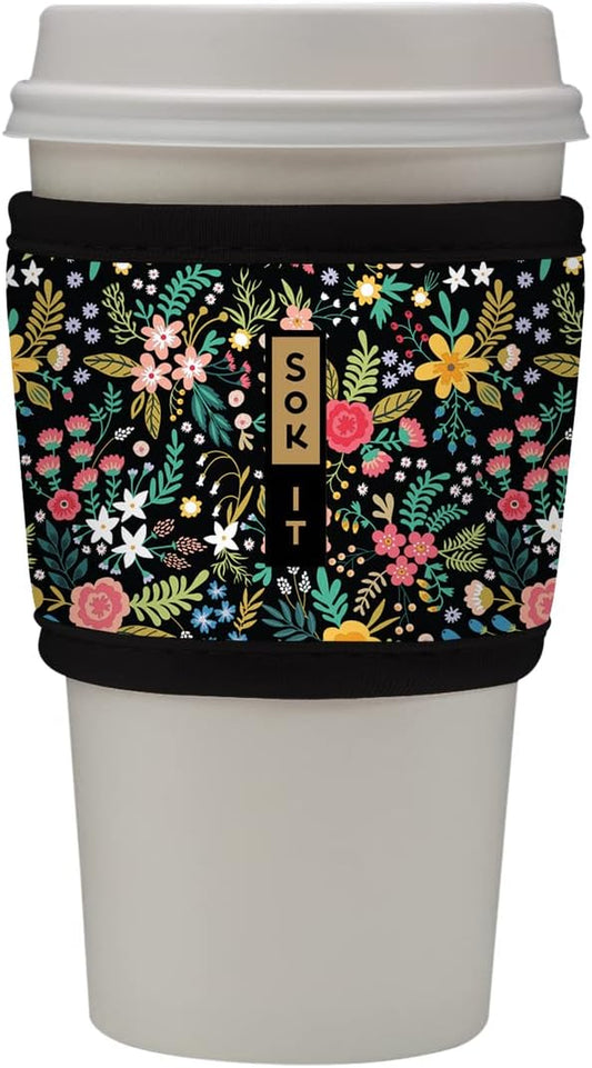 Hotsok Coffee & Tea Reusable Insulated Neoprene Cup Sleeve (English Garden Picnic)