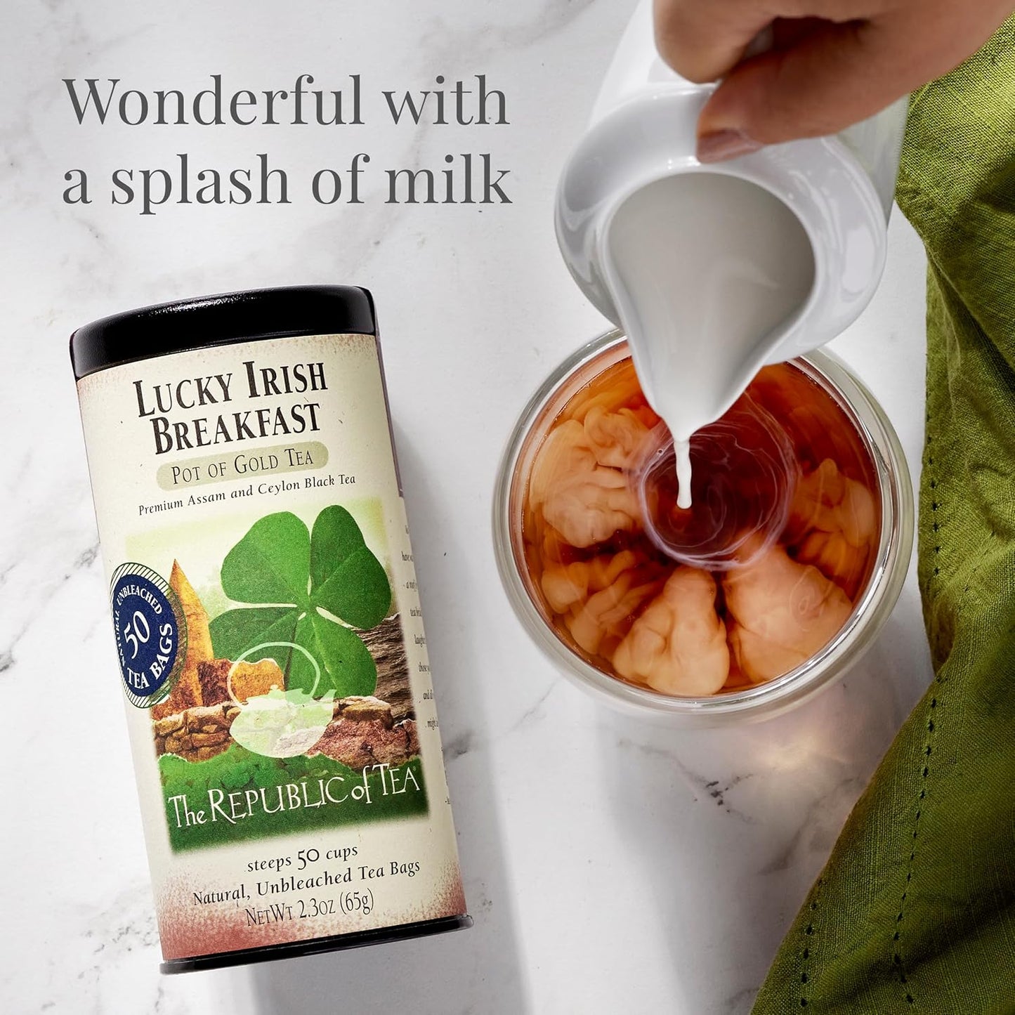 – Lucky Irish Breakfast Black Tea Bags, Naturally Caffeinated, 50 Servings