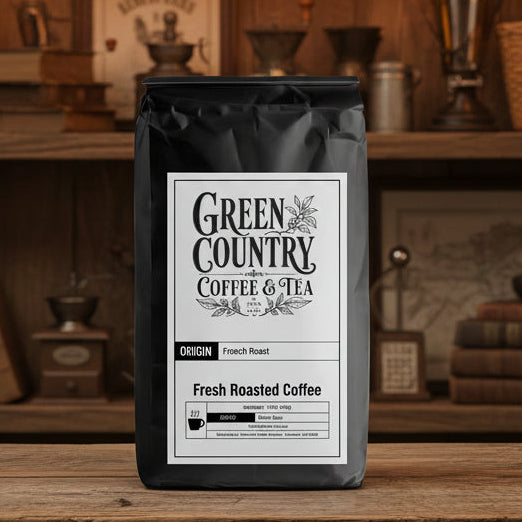 French Roast dark roast Central American coffee from Green Country Coffee & Tea