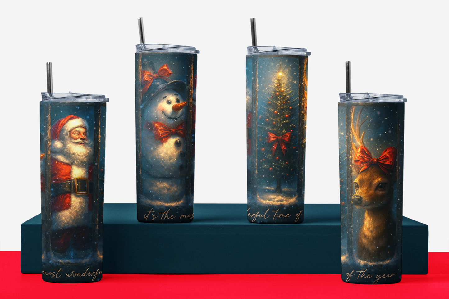 Vintage Christmas Window 20oz Stainless Steel Tumbler